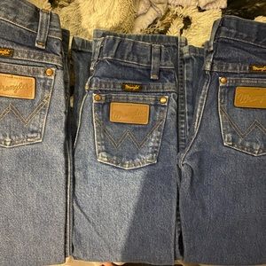 3 pair of little boys size 8 slim authentic wrangler jeans euc